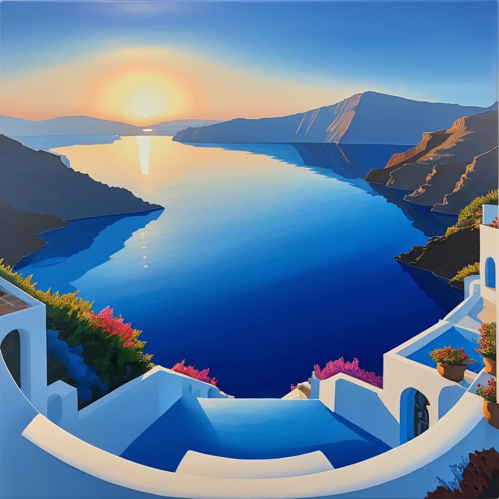 Tranquil Santorini Sunset Serenity