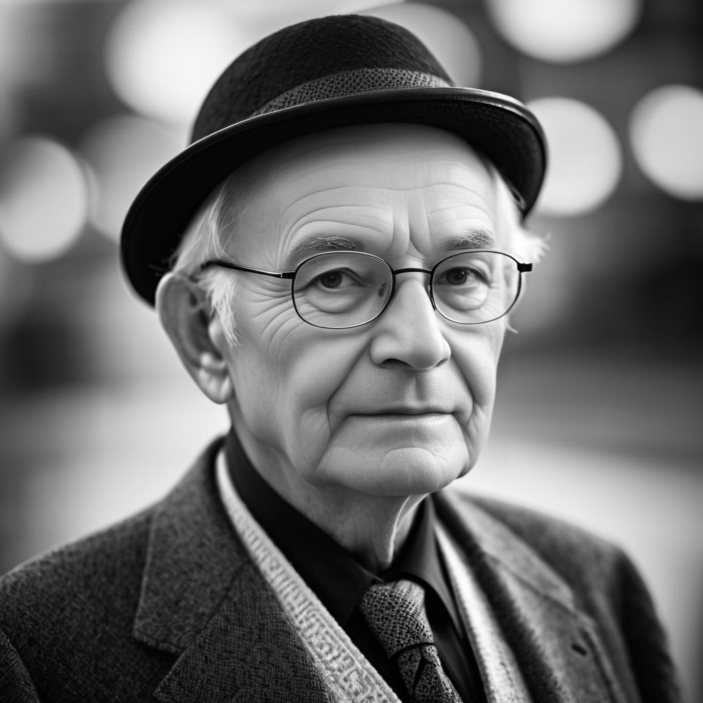 Monochrome Portrait of Distinguished Elderly Man