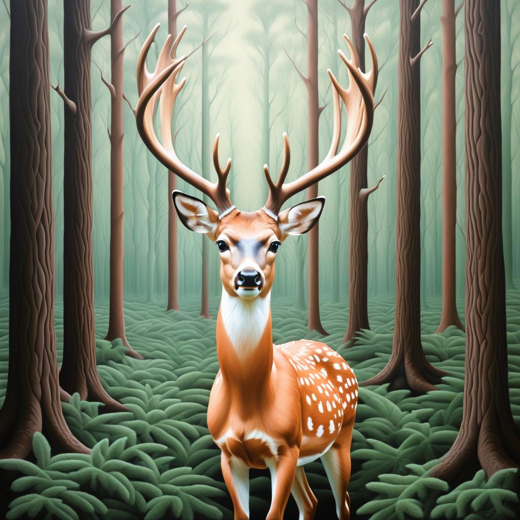 Hyper-Realistic Pop Surrealism Deer Art