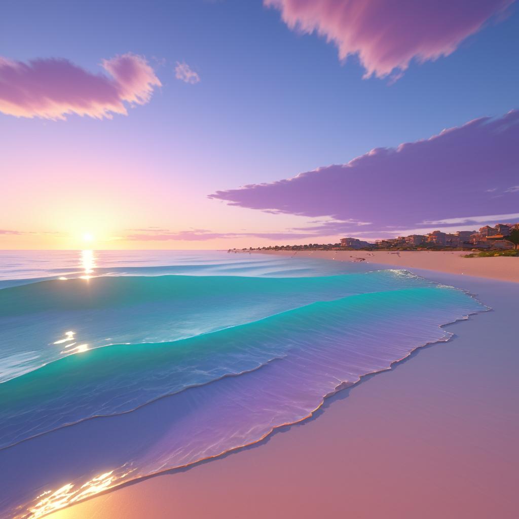 Ultra Realistic Beach Sunset 3D Render