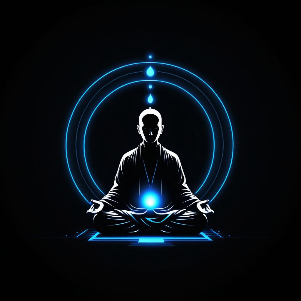 Minimalist HDR Logo of Meditating Monk