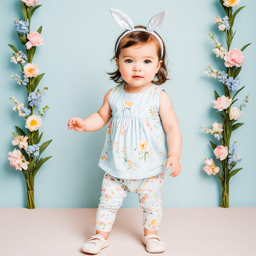 Charming Toddler in Fashionable Easter Outfit