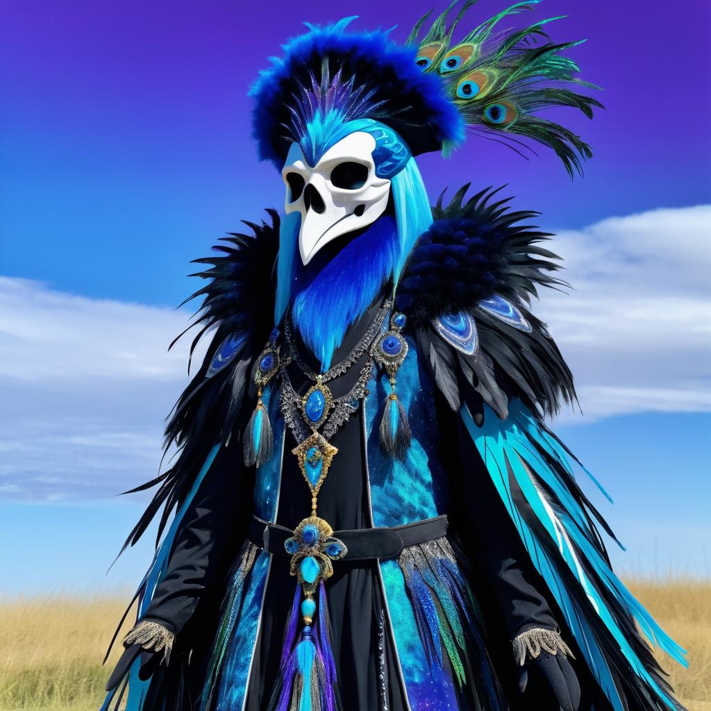 Stylized Skeletal Raven in Sorcerer's Attire