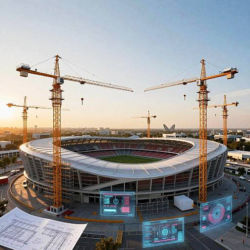 Futuristic Stadium Construction Design