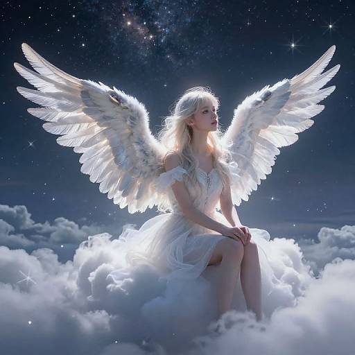 Serene Angel on Cloudy Night