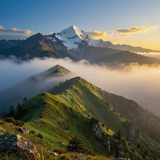 Misty Mountain Ridge at Dawn