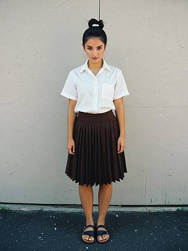 Realistic Girl Wearing Split Skirt Outfit