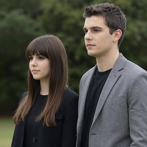 Young Couple Portrait in Lush Outdoors