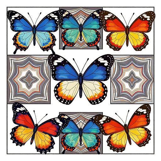 Escher-Style Metamorphosing Butterflies