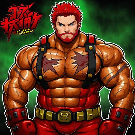 Illustration of Akashi (live a hero), live a hero in the style of Hamao