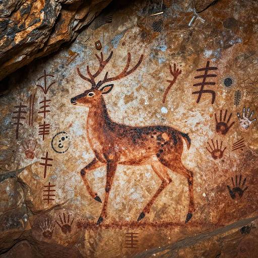 Primitive Deer Cave Art