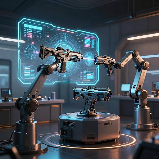 Futuristic AI Weapon Lab Concept