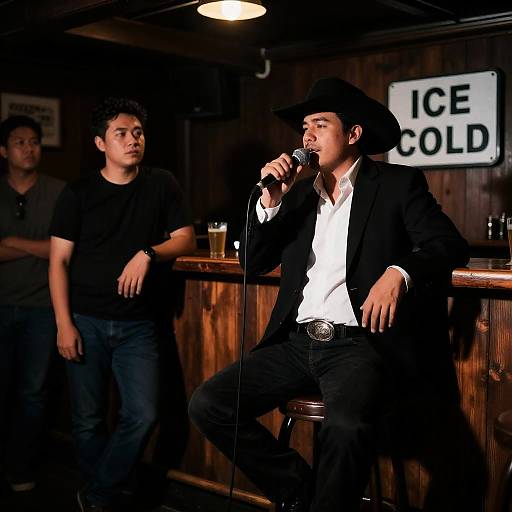 Dimly Lit Bar Performance Scene