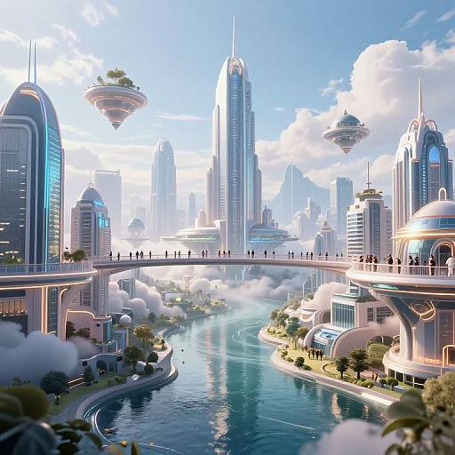 Futuristic Luminous Metropolis Dreamscape