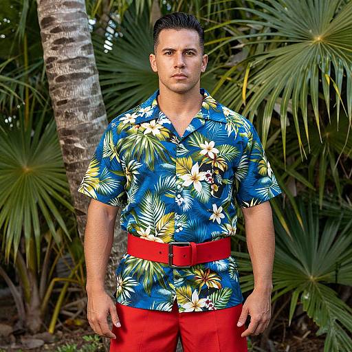 Man in Tropical Hawaiian Costume
