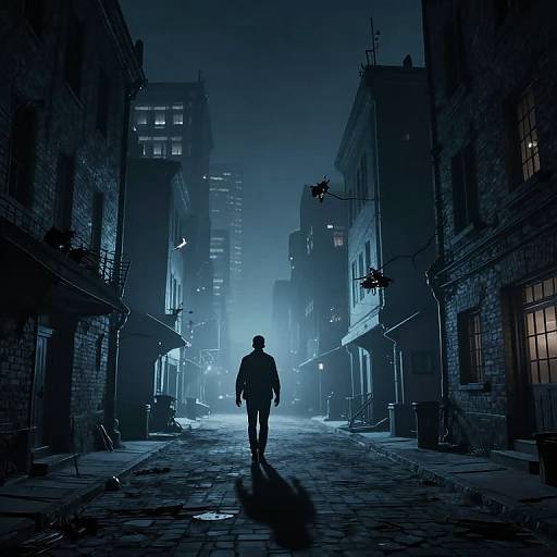 City of Living Shadows at Night