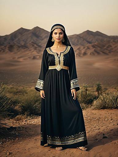 Photorealistic Woman in Arabian Desert Dress