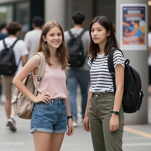 Urban Vibe: Young Women in City