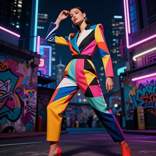 Frock with Bold Geometric Patterns