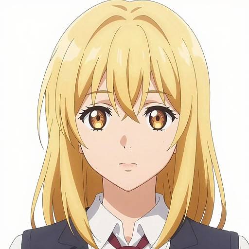 Anime Blonde Girl Close-Up Portrait