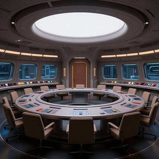 Futuristic Starship Bridge Interior