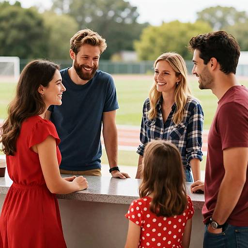 Joyful Outdoor Gathering of Friends