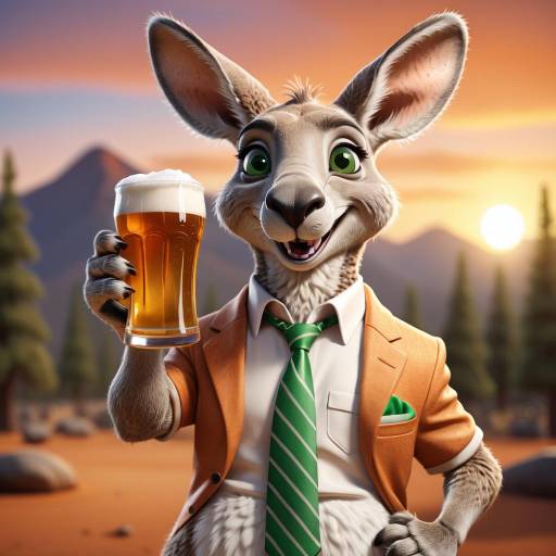 Playful Kangaroo in Cartoon Style