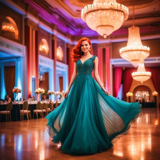 Elegant Redhead in Grand Ballroom Elegant Redhead in Grand Ballroom