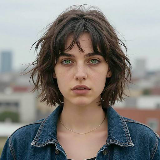 Young Woman in Cityscape Portrait