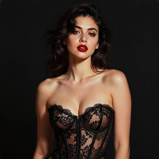 Confident Woman in Lace Corset