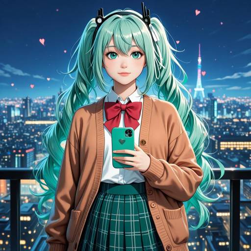 Anime Cowboy Shot with School Girl Style