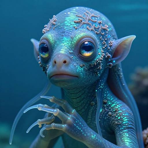 Hyper-Realistic Aquatic Humanoid Portrait