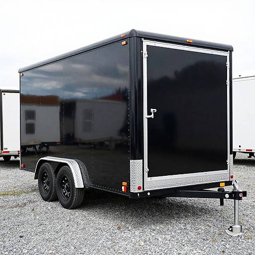 Sleek Black Enclosed Car Hauler