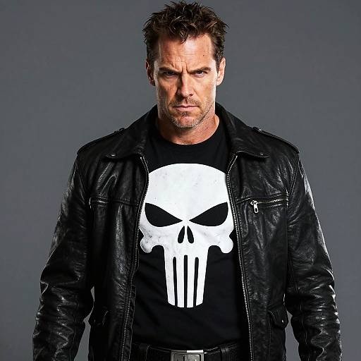 Man Wearing Realistic Punisher Costume