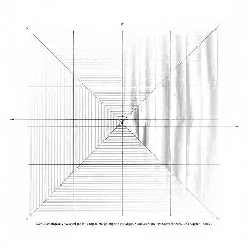 Black and white geometric graph showing a 3D perspective with intersecting lines forming a converging triangular shape, labeled with x, y, z axes