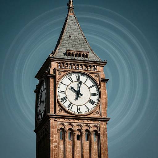 Ancient Clock Tower with Reverse Time