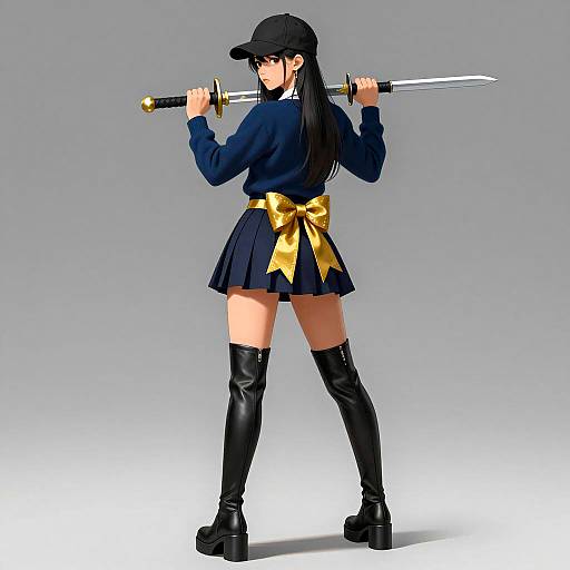 Stylish Warrior: A Digital Illustration