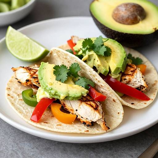 Griddled Chicken Fajitas with Avocado
