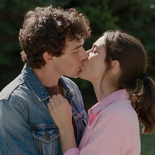 Outdoor Kiss: A Romantic Moment Captured