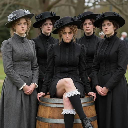 Victorian Women in Elegant Dresses