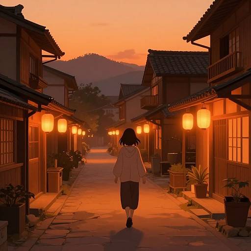 Yukimimi in Village at Dusk