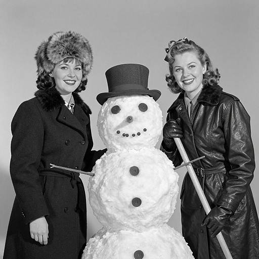 Vintage Black and White Winter Scene