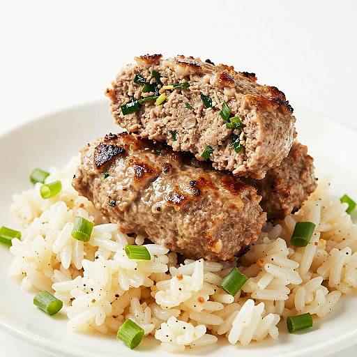 Herb-Stuffed Meatloaf on Creamy Rice