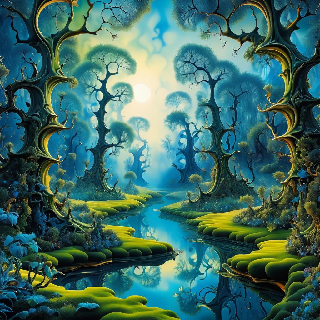 Surreal Dali-Inspired Mystical Forest Art