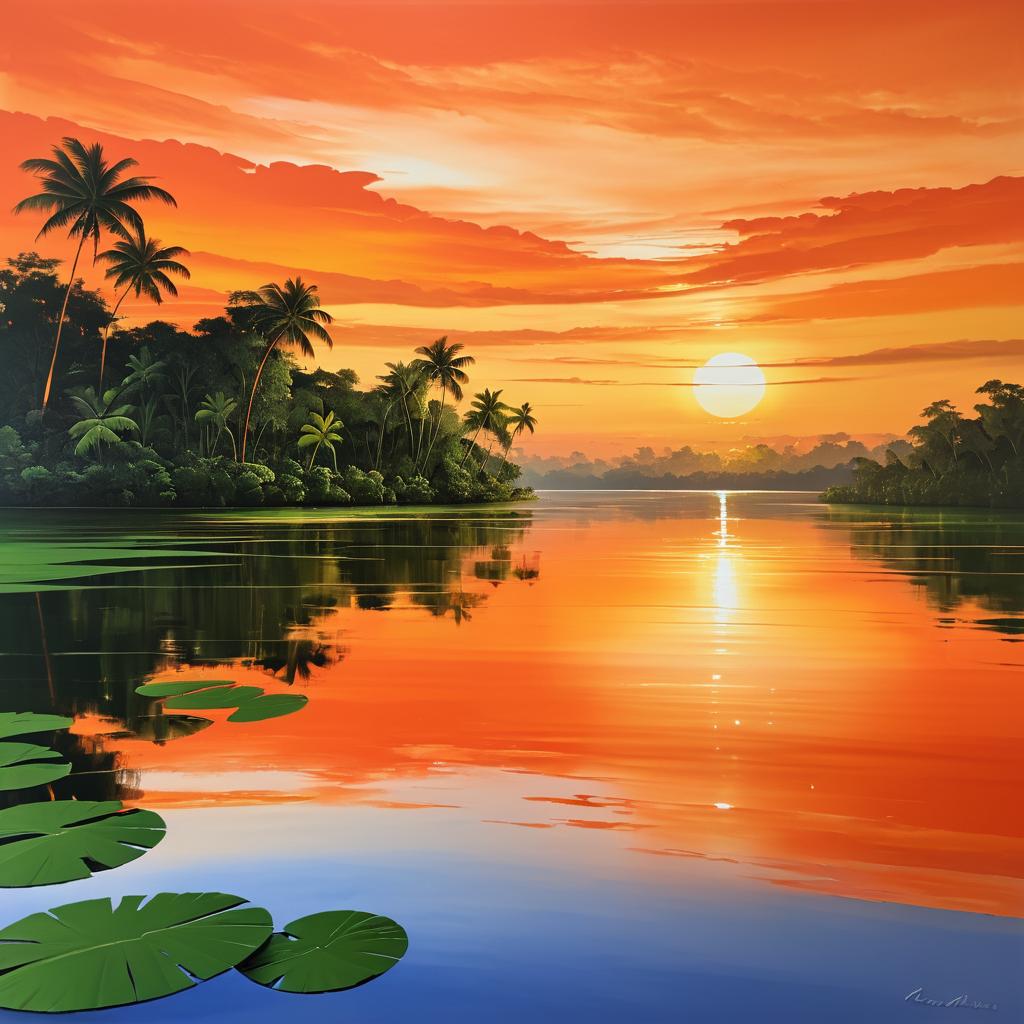 Serene Sunset Over the Amazon River