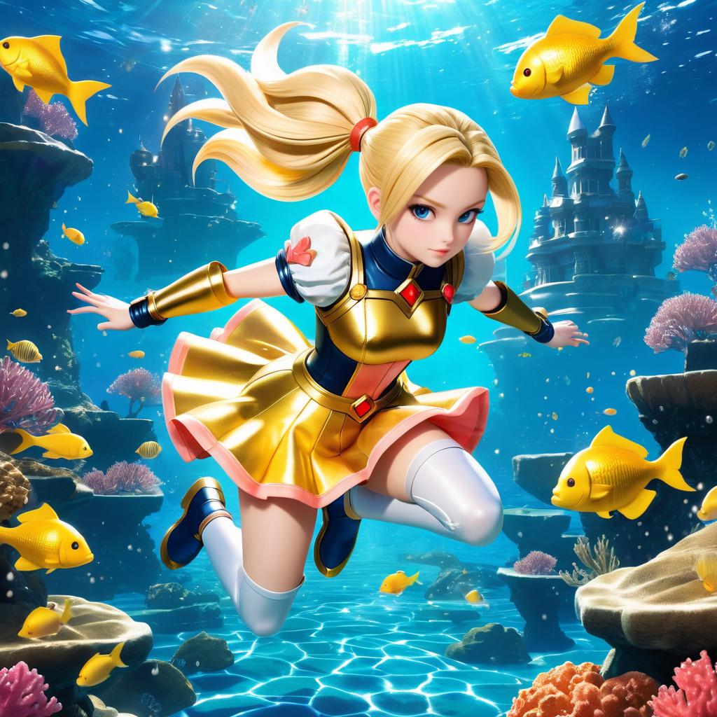 Magical Girl Android 18 Underwater Adventure