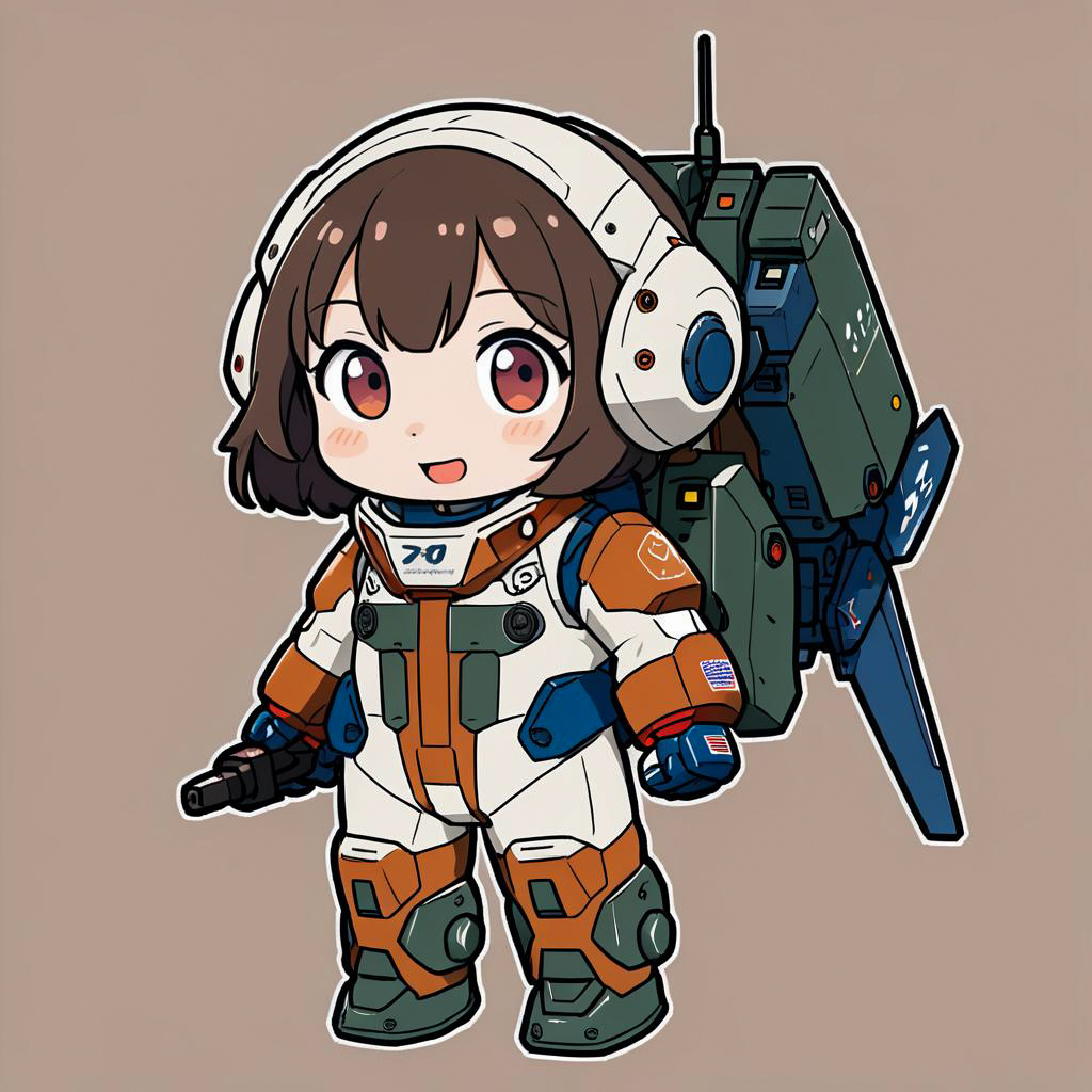 Chibi Mech Operator in Casual Battle Suit