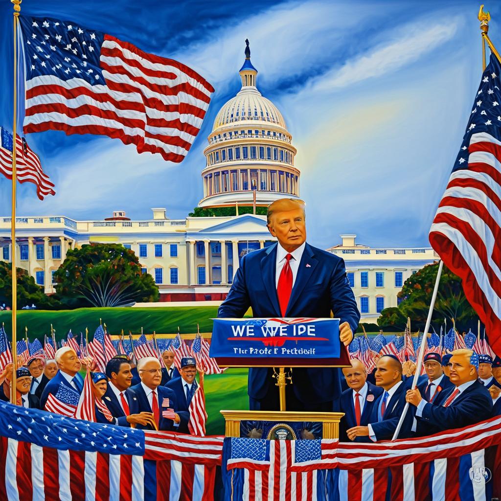 Patriotic Oil Painting of 2016 President