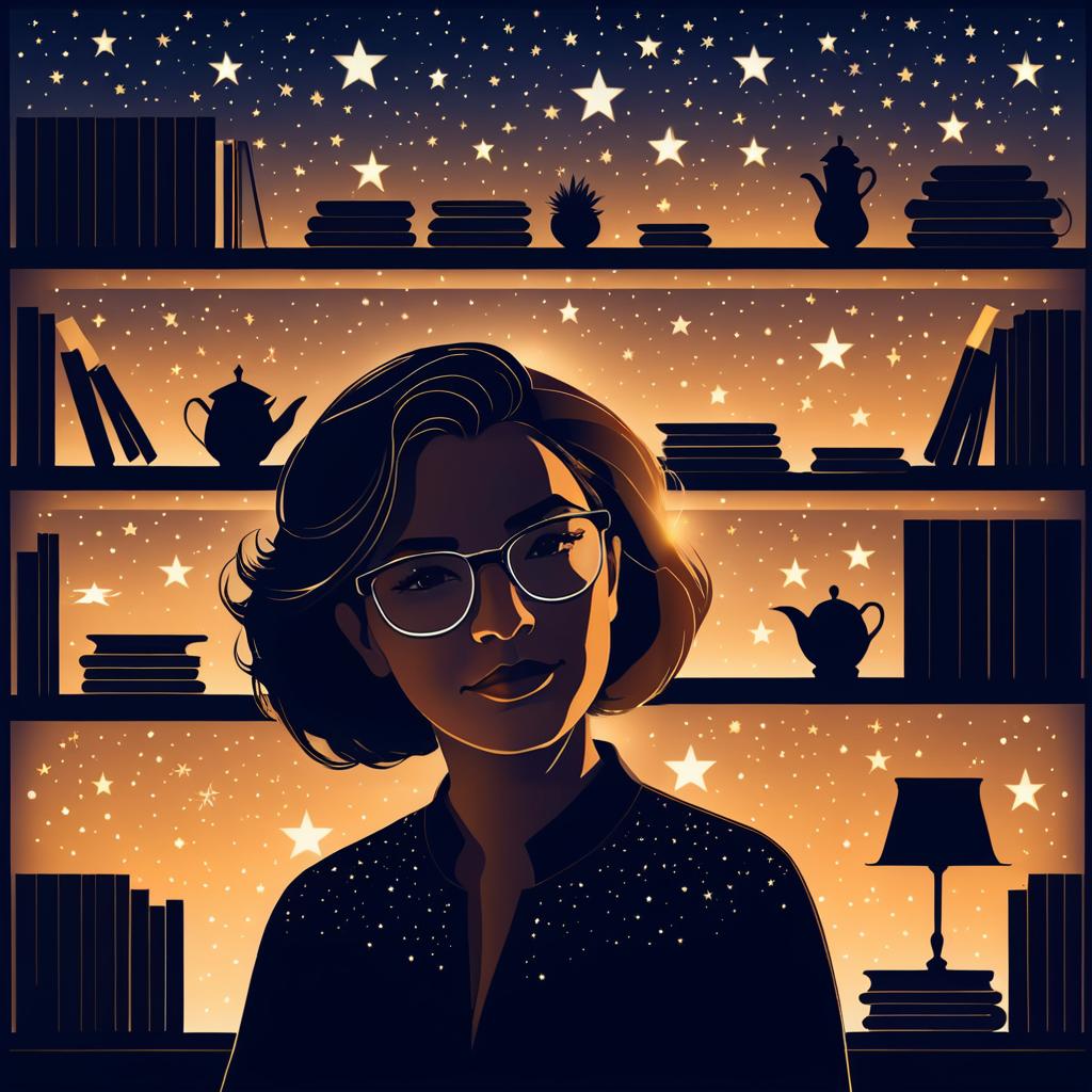 Cozy Evening Portrait of a Starry Woman