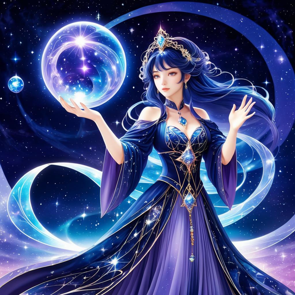 Mysterious Sorceress in Celestial Realm